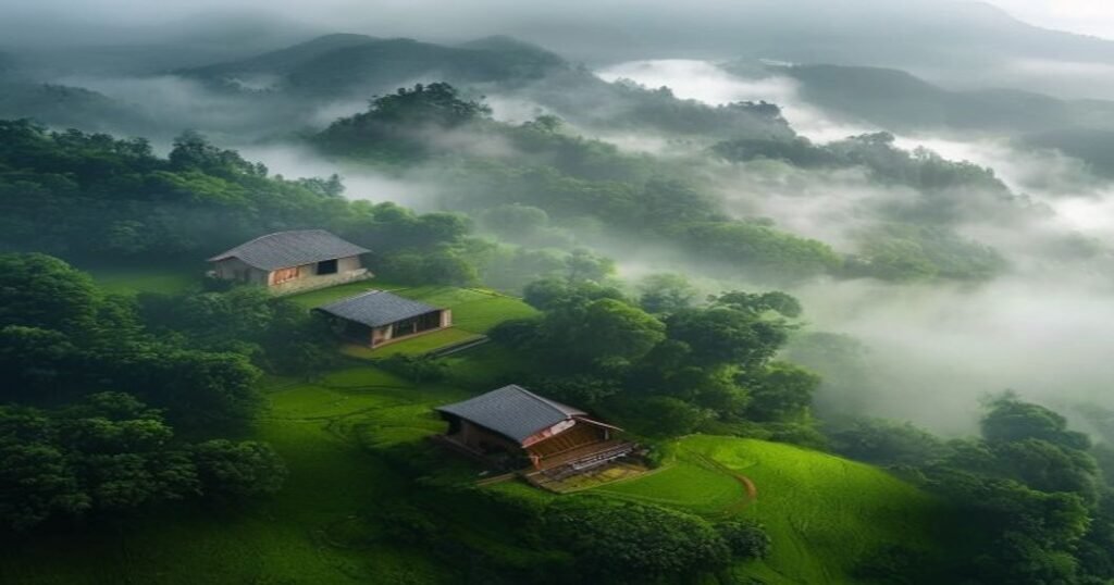 Tea garden and factory in West Garo Hills Meghalaya