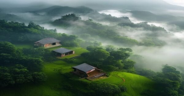 Tea garden and factory in West Garo Hills Meghalaya