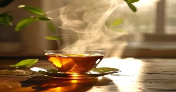 Tea being poured for a second steep from whole leaves