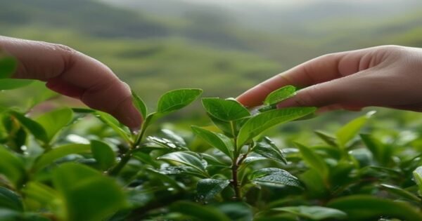 Tea plucking in Meghalaya during first flush season